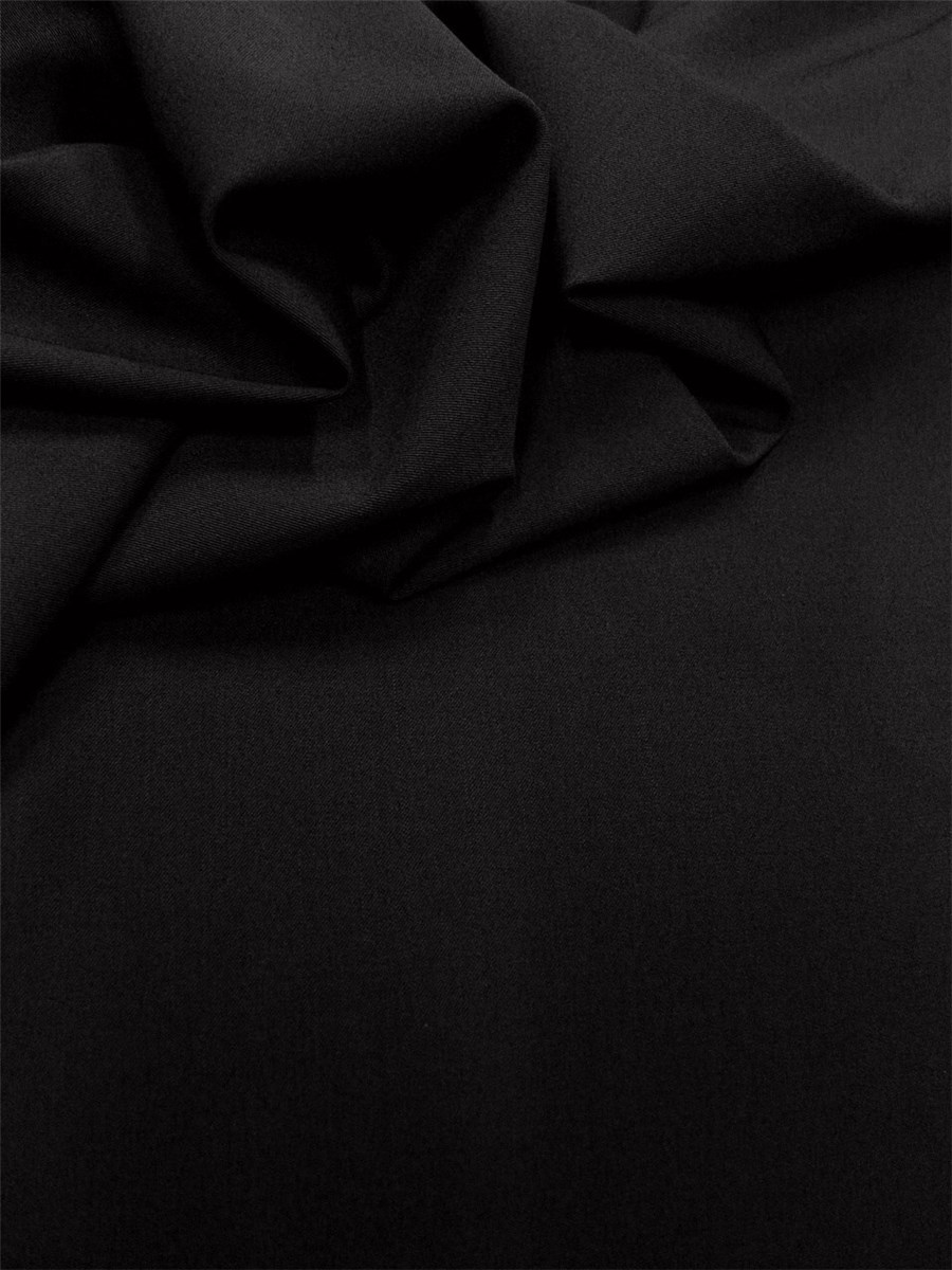 Twill Laine Micro bi-stretch - uni - Noir