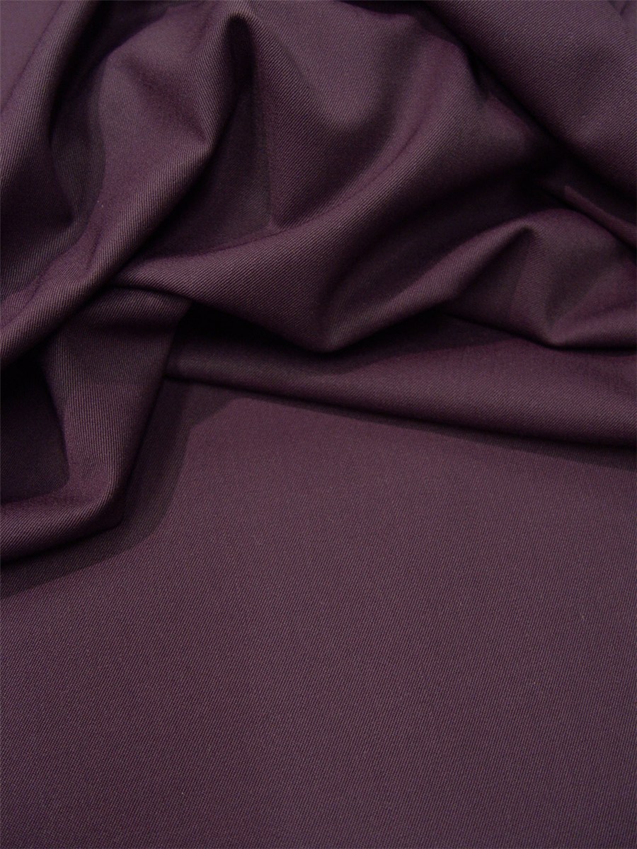 Wool Twill - Micro - 2-way stretch - Plain - Prune