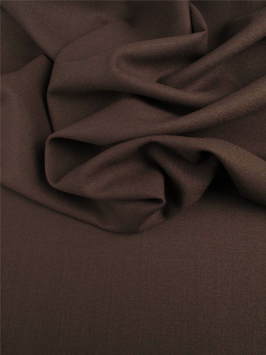 Pure Wool Crepe - Plain - Marron