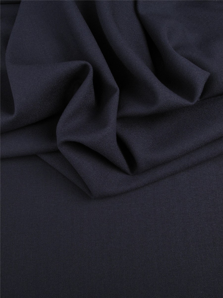 Crêpe Pure Laine - Uni - Marine