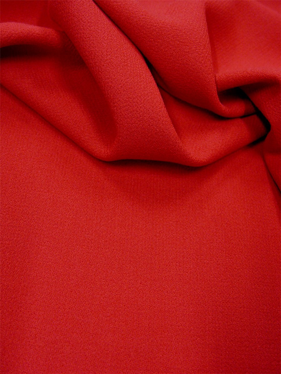 Double Wool Crepe - Plain - Cerise
