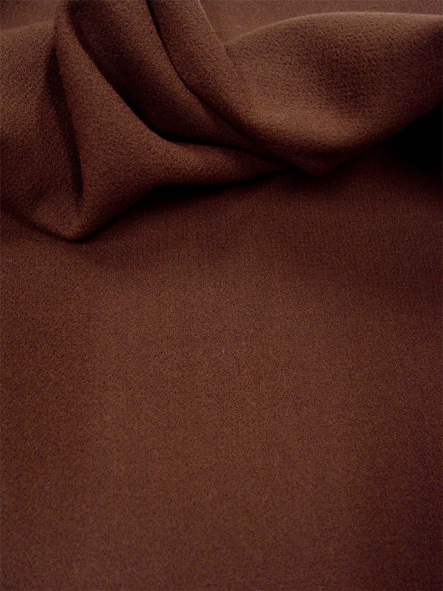 Double Wool Crepe - Plain - Chocolat