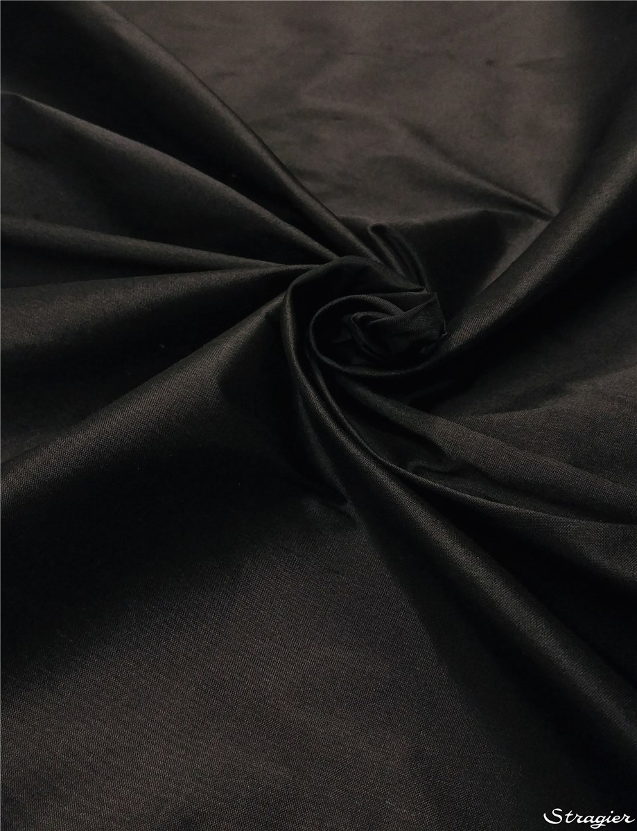Soie Doupion - 137cm - Uni - Black 