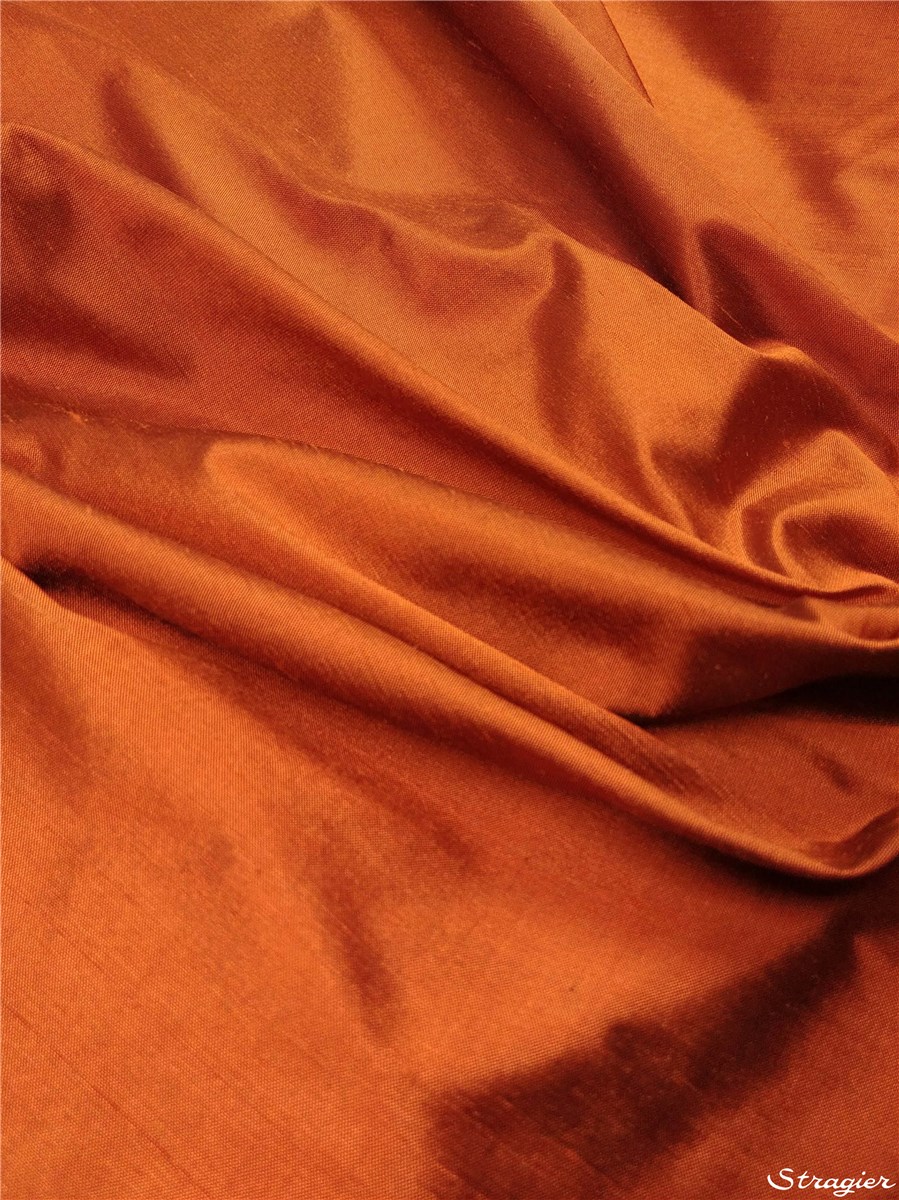 Soie Doupion - 137cm - Uni - Burnt Orange