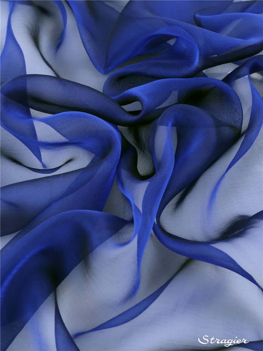 Mousseline de soie changeante - Uni - French Blue