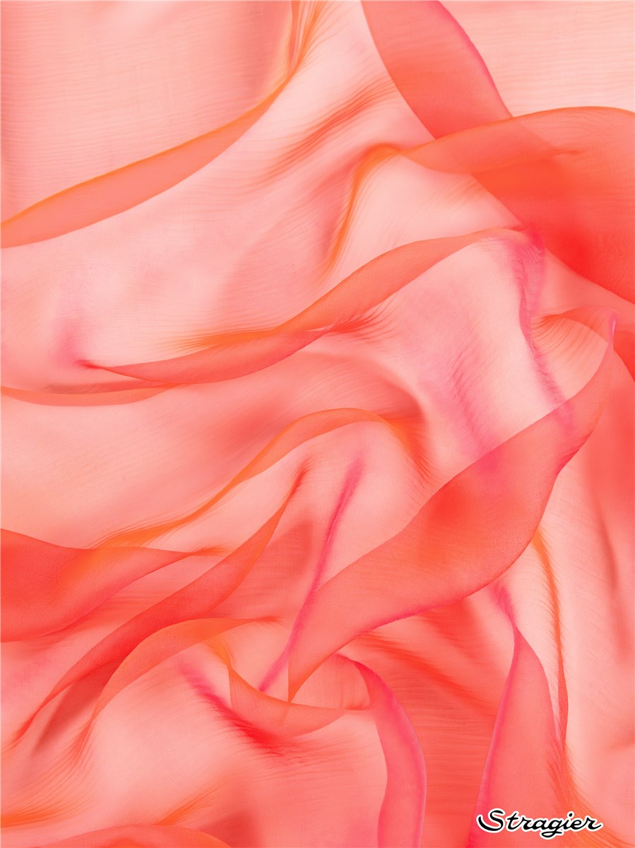 Silk Chiffon - changeant - Plain - Lipstick