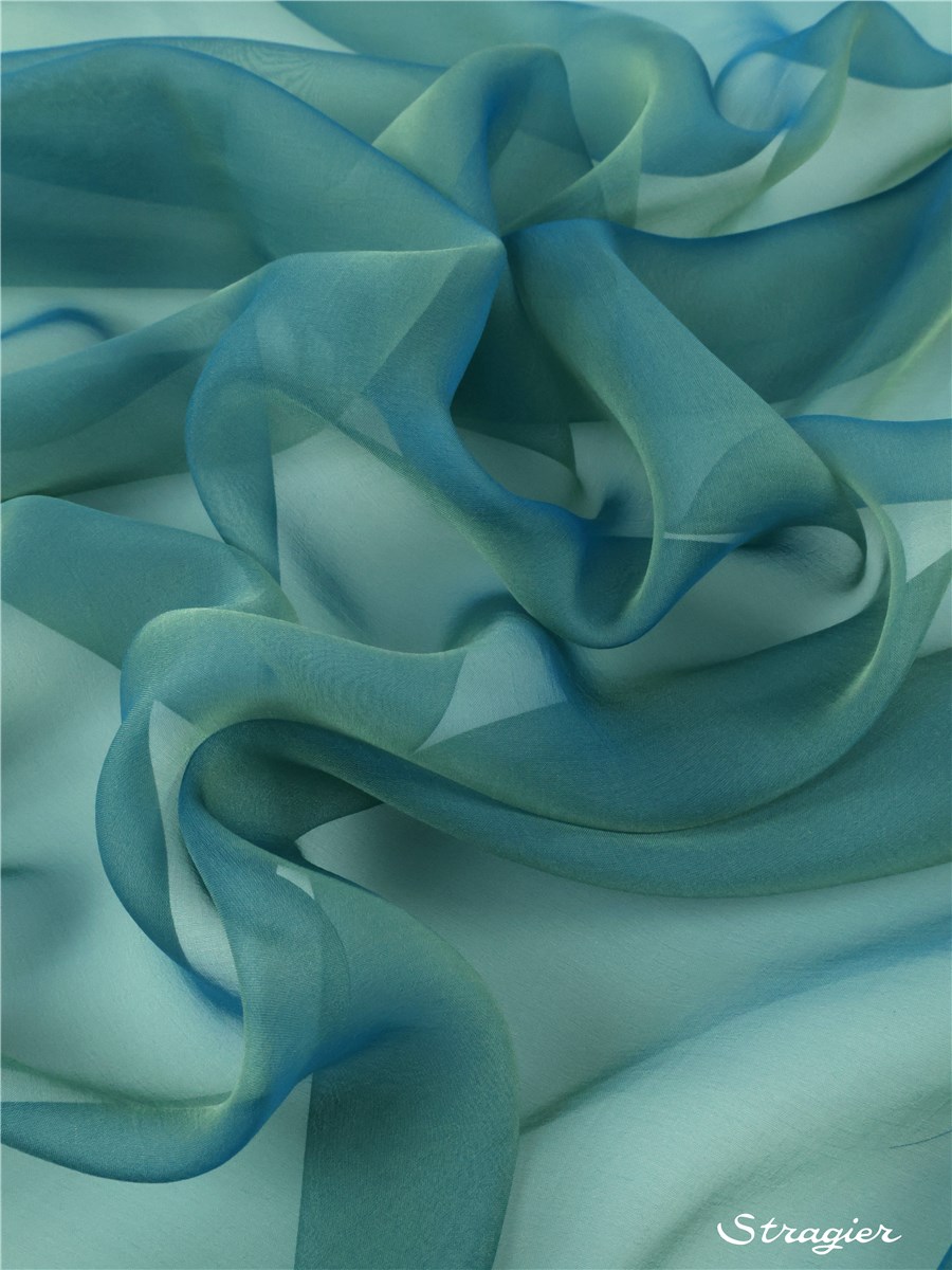 Silk Chiffon - changeant - Plain - Ocean