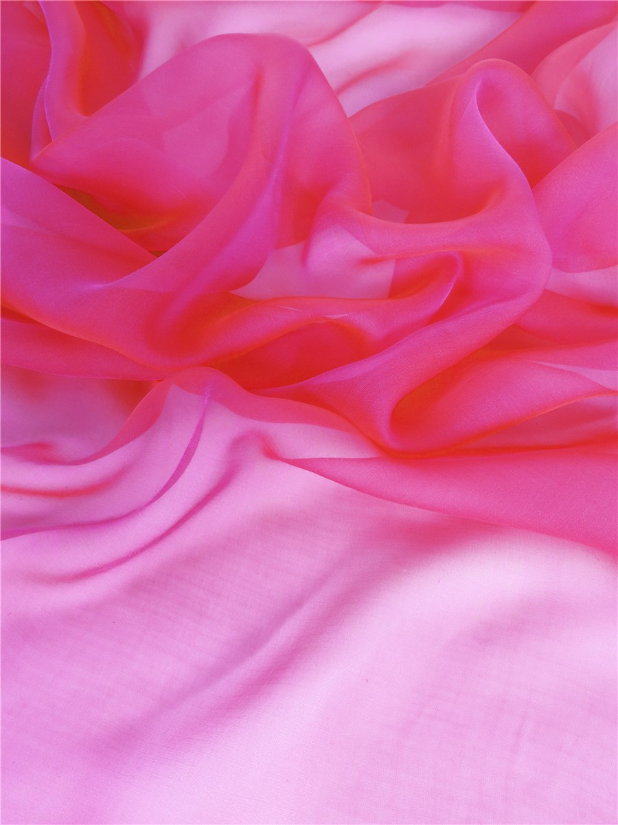 Silk Chiffon - changeant - Plain - Shocking Pink