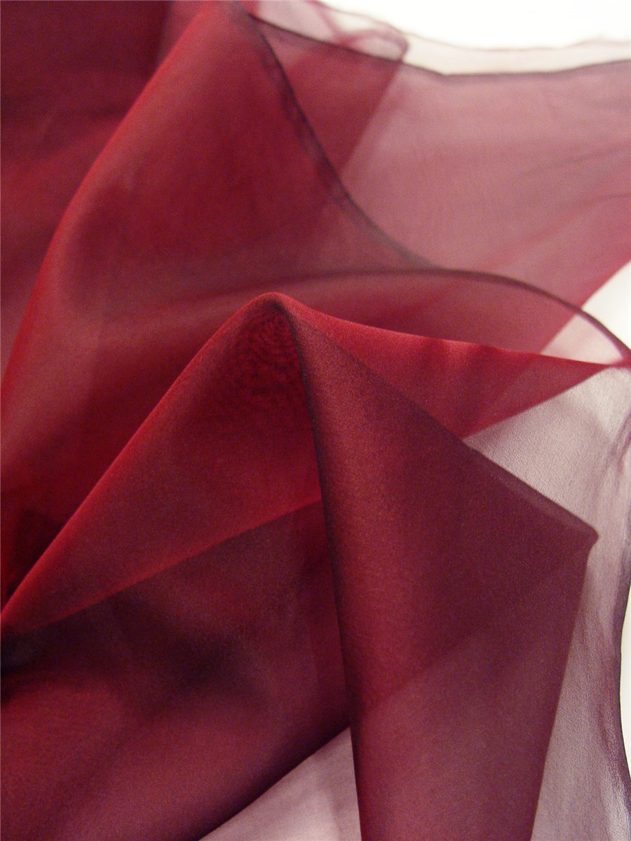 Organza de Soie - Uni - Burgundy