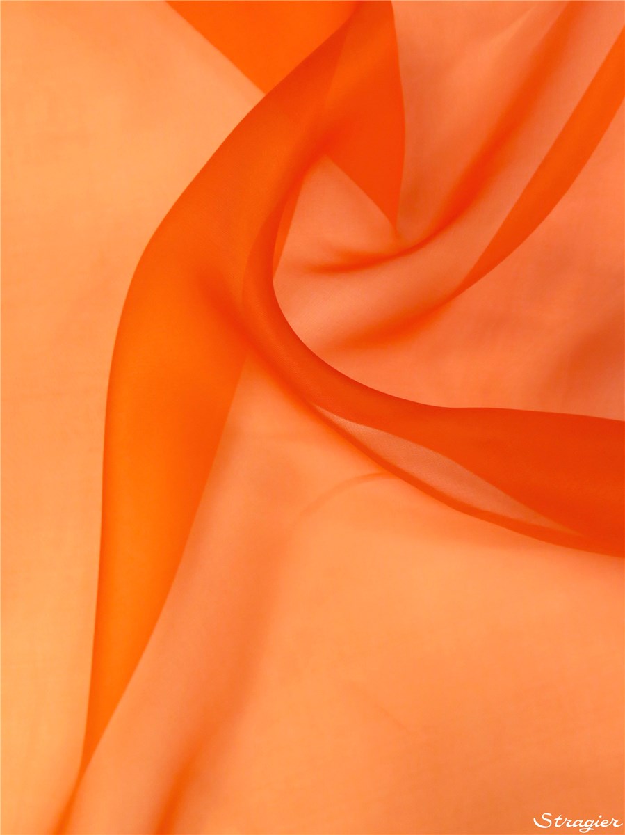 Silk Organza - Plain - Burnt Orange