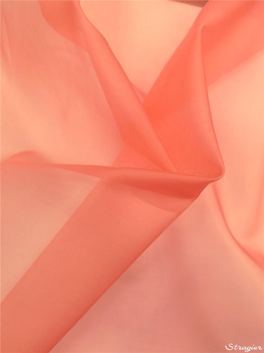 Organza de Soie - Uni - Coral