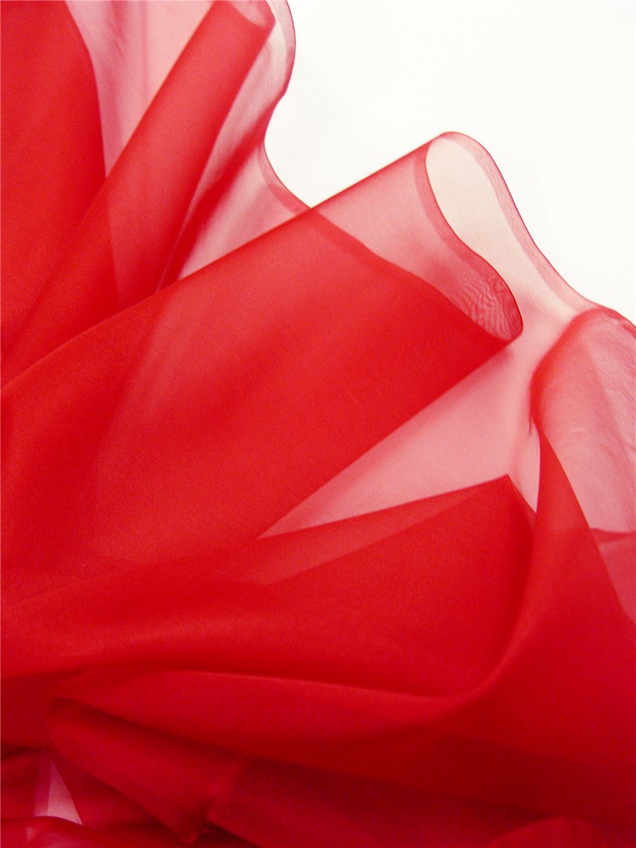 Silk Organza - Plain - Ruby