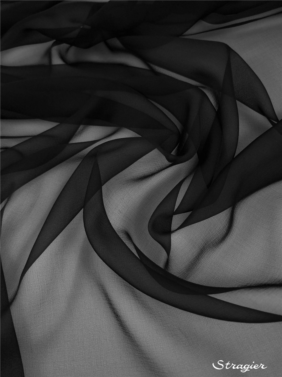 Mousseline de Soie - Uni - Black