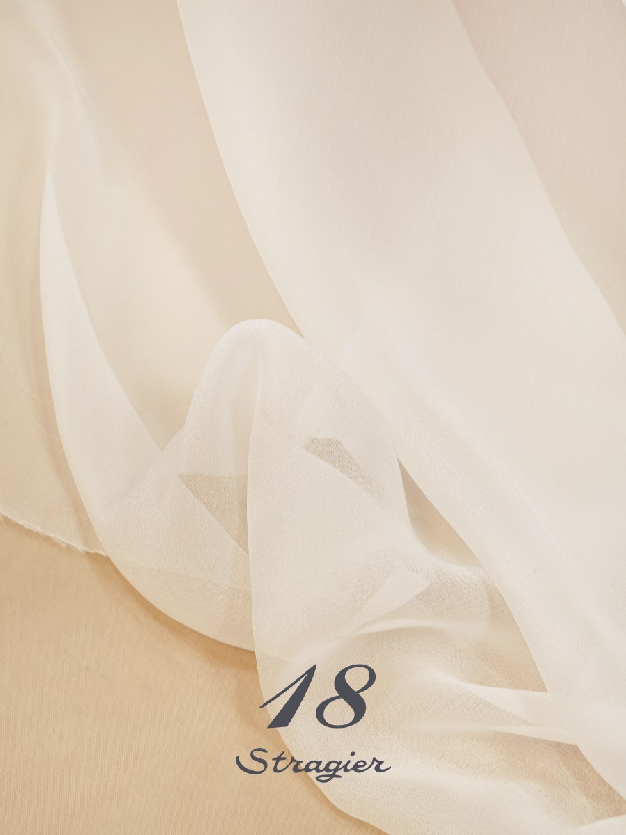 Silk Chiffon - Plain - Stragier Pale Ivory