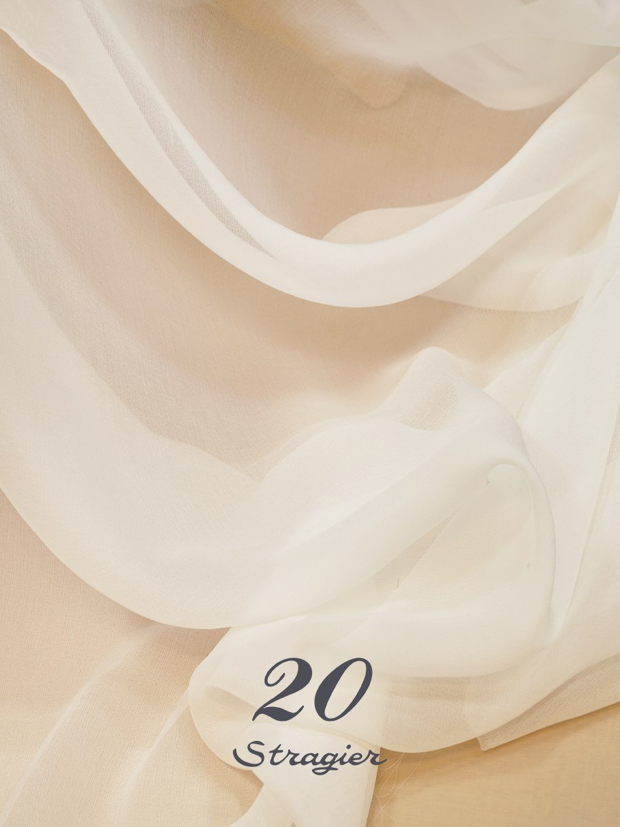 Silk Chiffon - Plain - Stragier Ivory