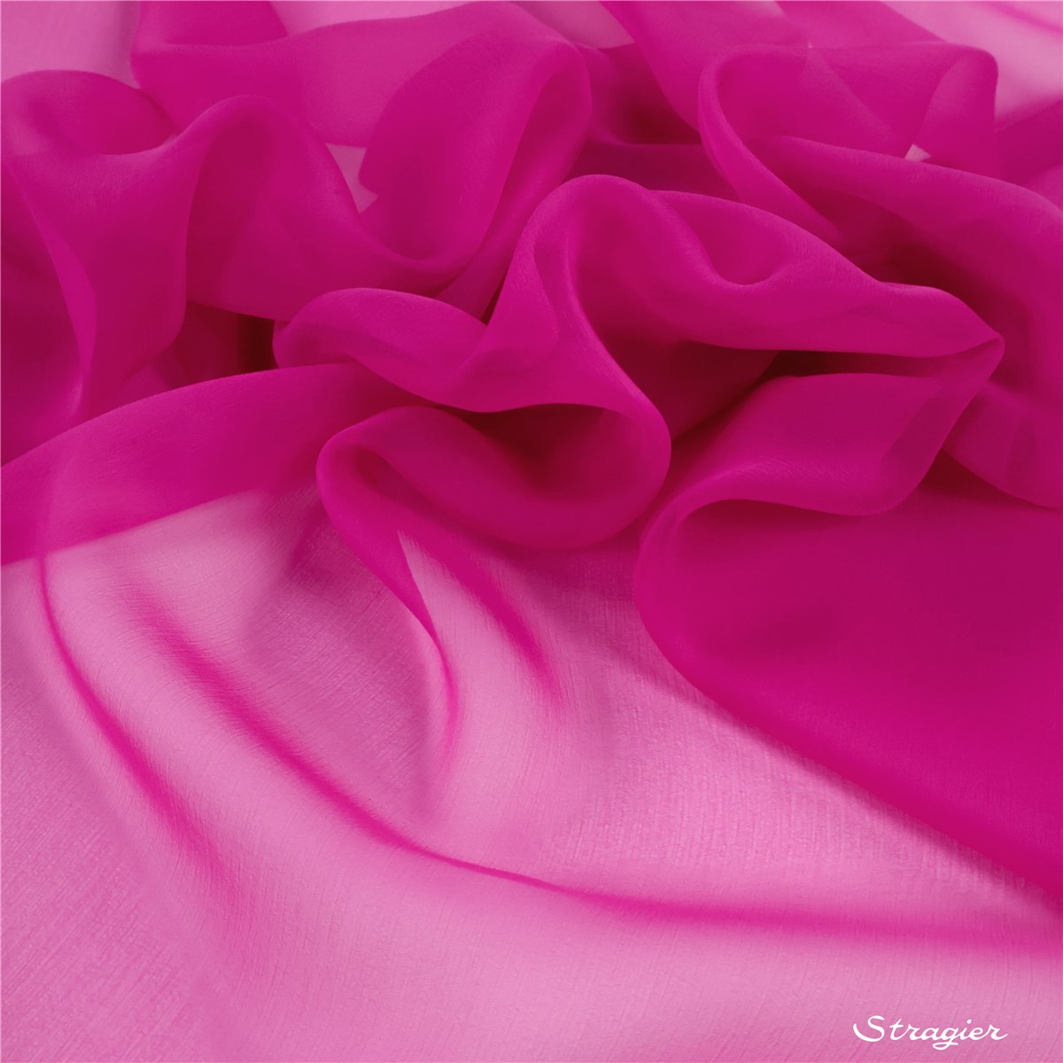 Mousseline de Soie - Uni - Cerise