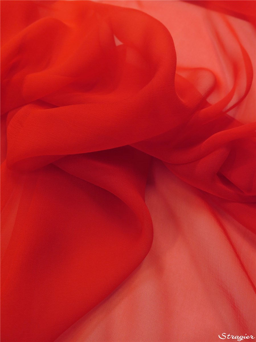 Silk Chiffon - Plain - Poppy