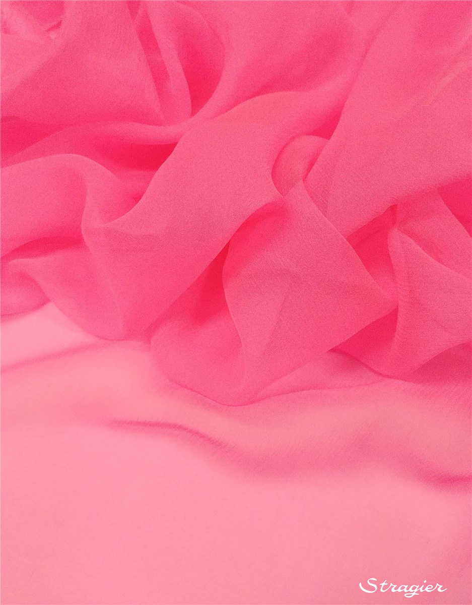 Silk Chiffon - Plain - Shocking Pink