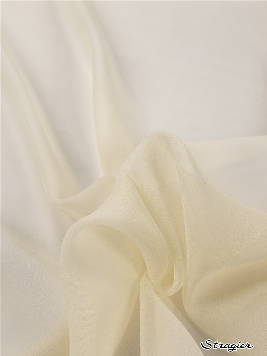 Silk Georgette - Plain - Cream