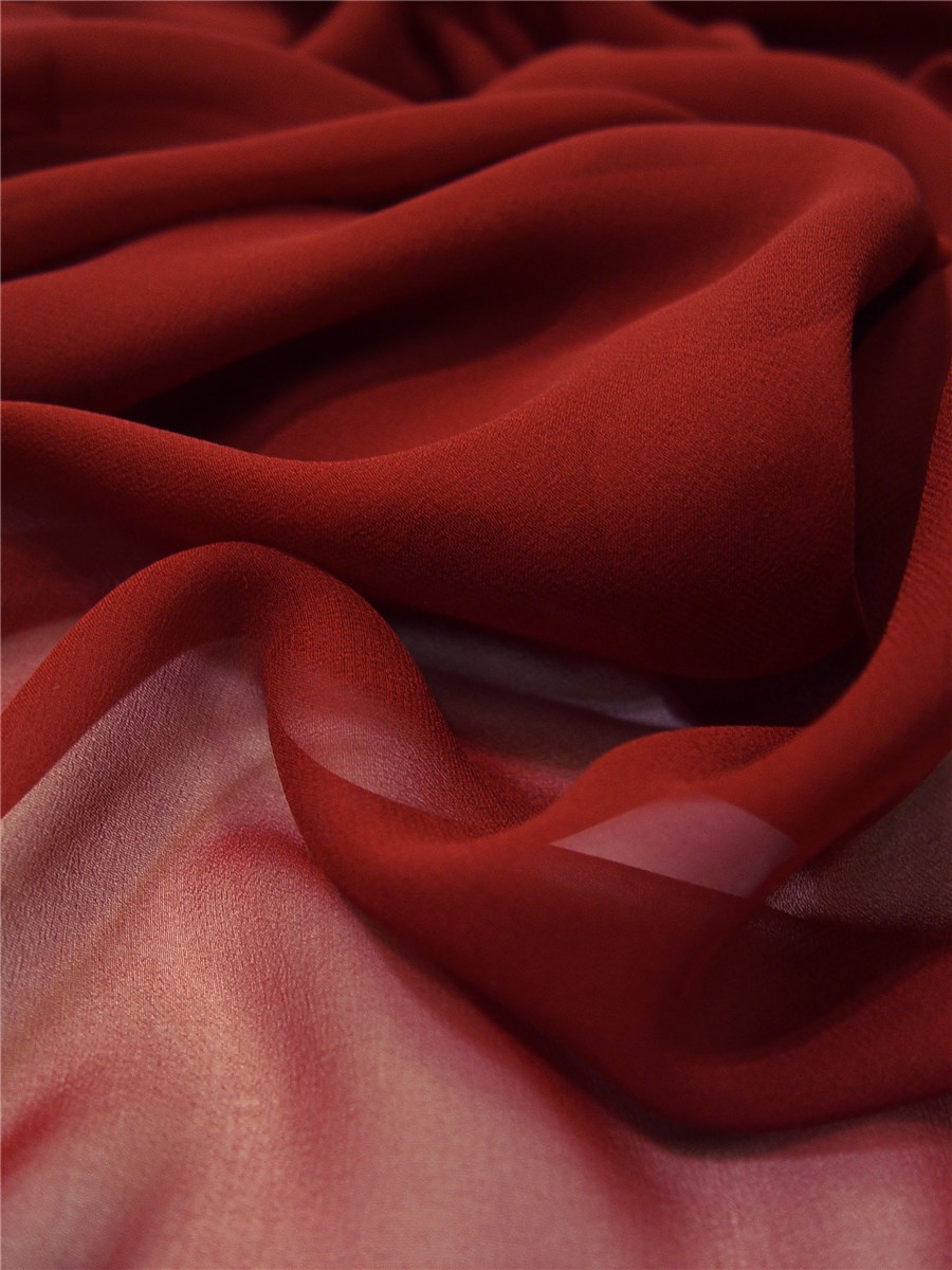 Silk Georgette - Plain - Burgundy