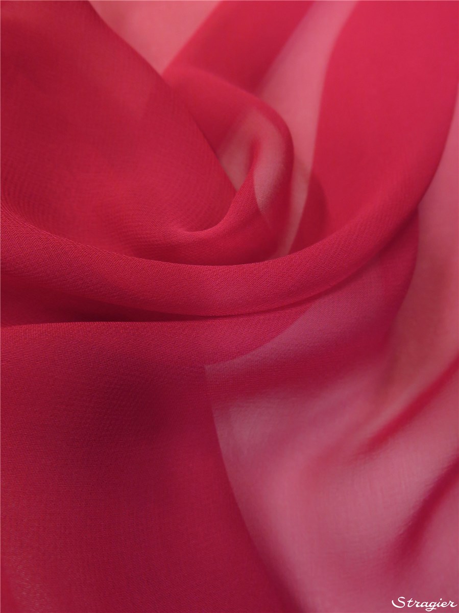 Crêpe Georgette en Soie - Uni - Fuchsia