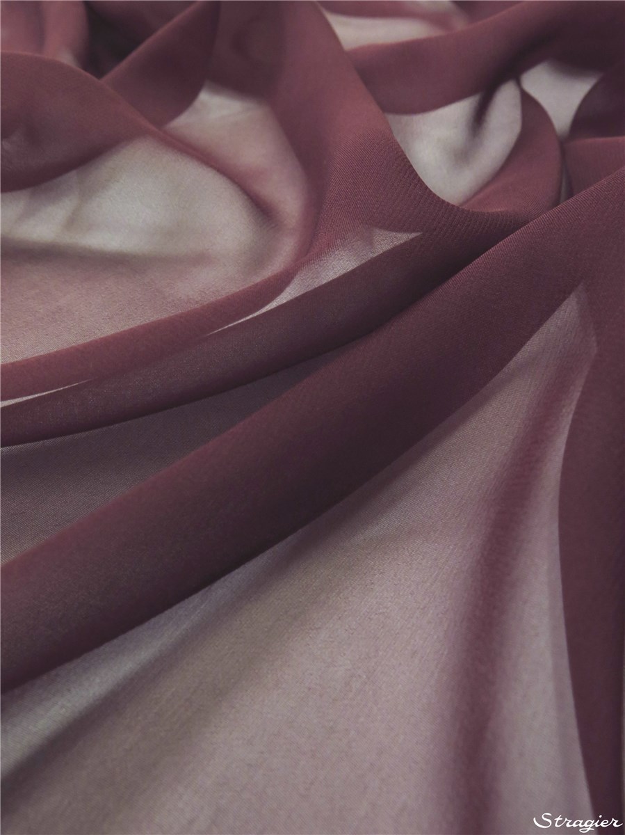 Crêpe Georgette en Soie - Uni - Oxblood