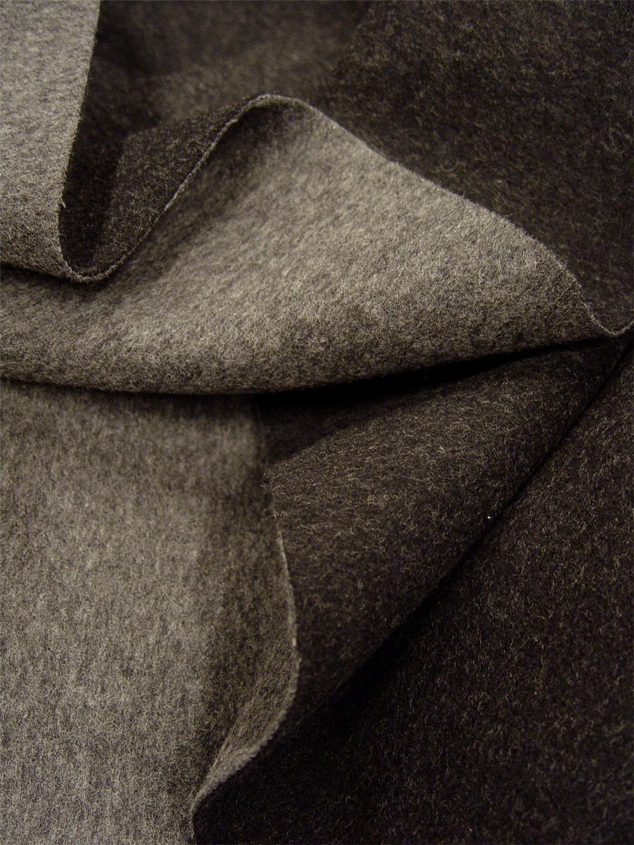 Laine Foulée double face - Uni - Anthracite - gris moyen