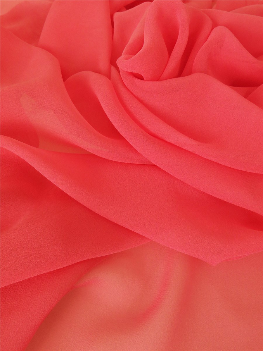Crêpe Georgette en Soie - Uni - Strawberry Pink
