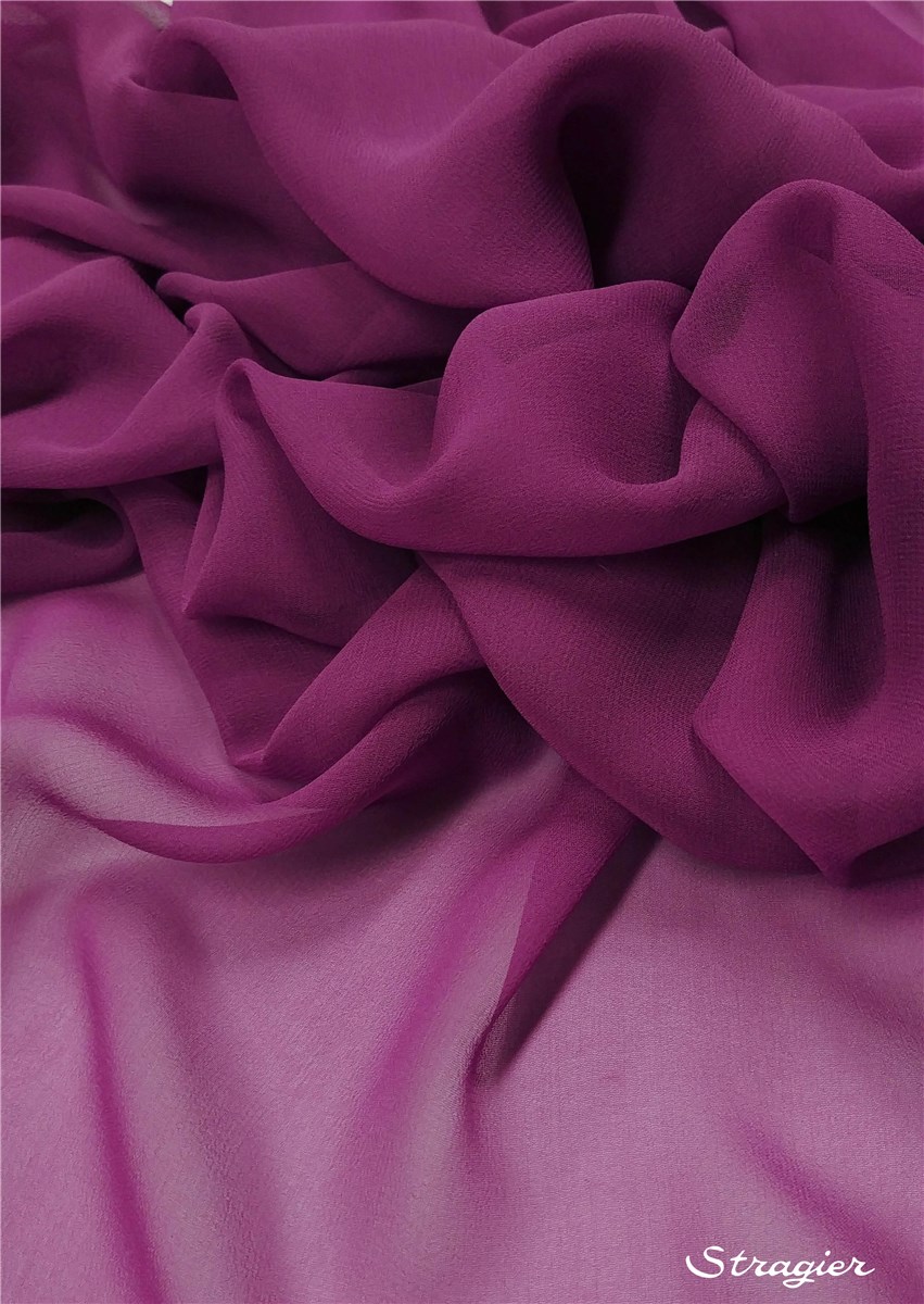 Crêpe Georgette en Soie - Uni - Mauve