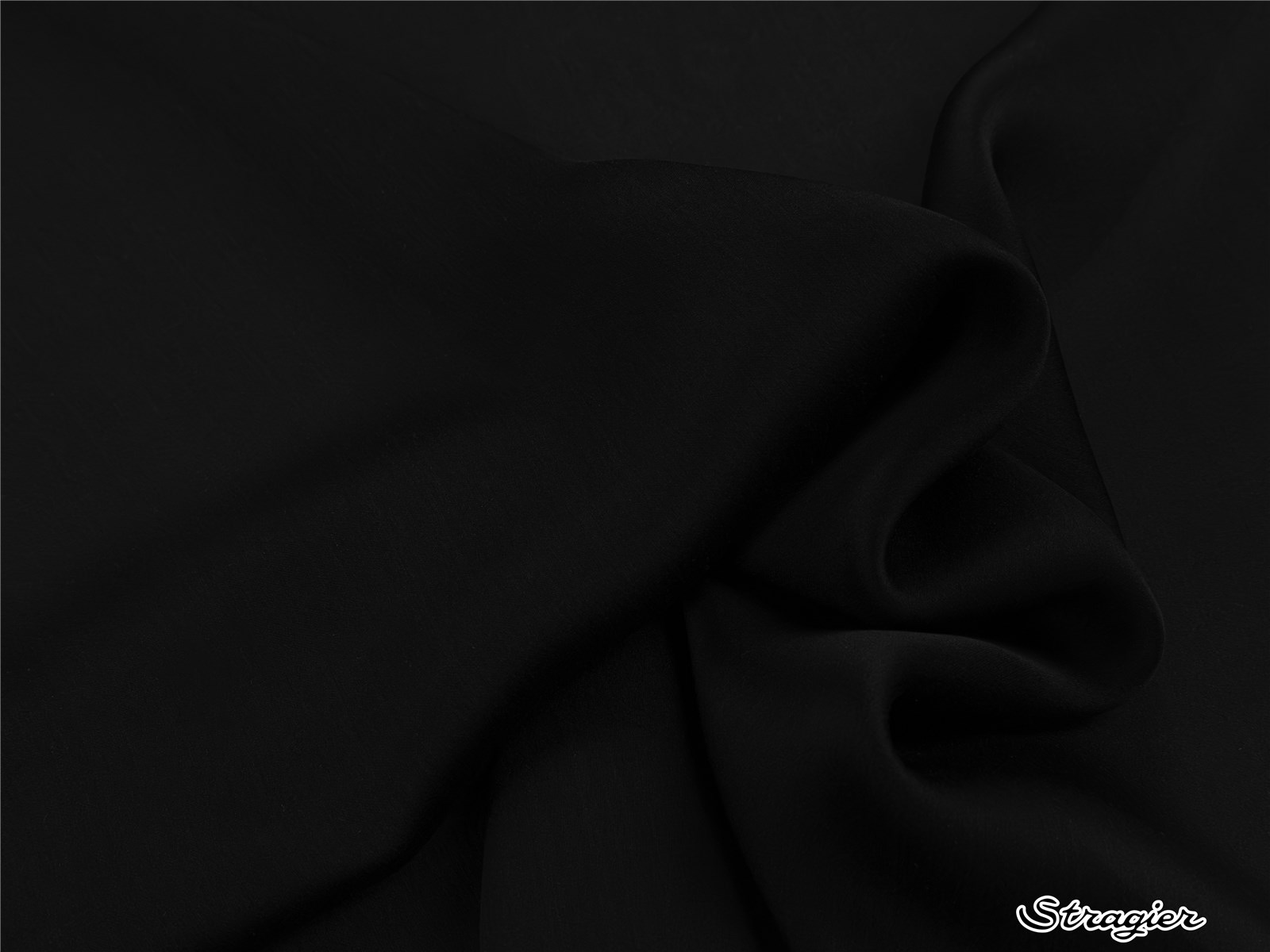 Mousseline Satin - Uni - Black