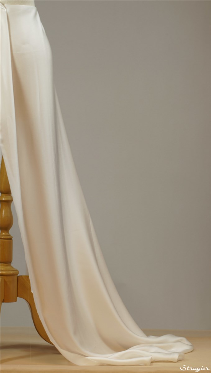 Satin Chiffon - Plain - Stragier Pale Ivory