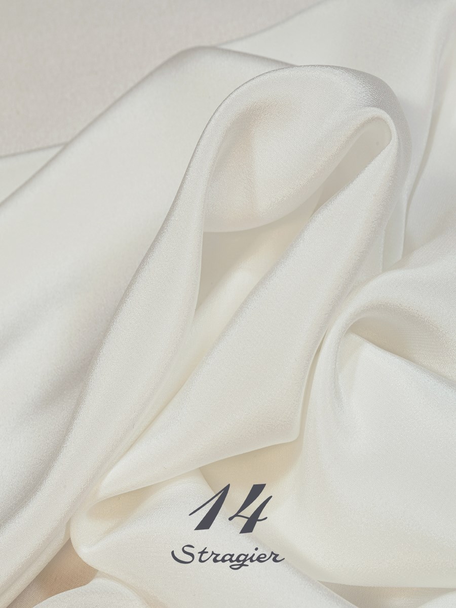 Crêpe de Chine - uni - Blanc doux Stragier - White