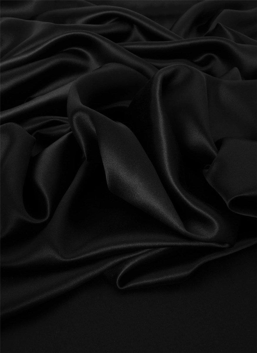 Crêpe Satin Royal - Uni - Black