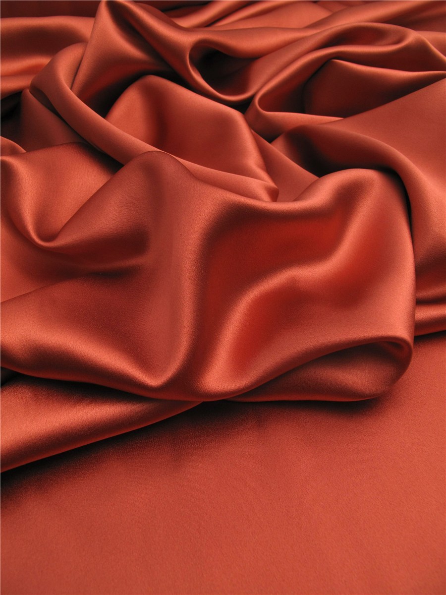 Crêpe Satin Royal - Uni - Terra cotta