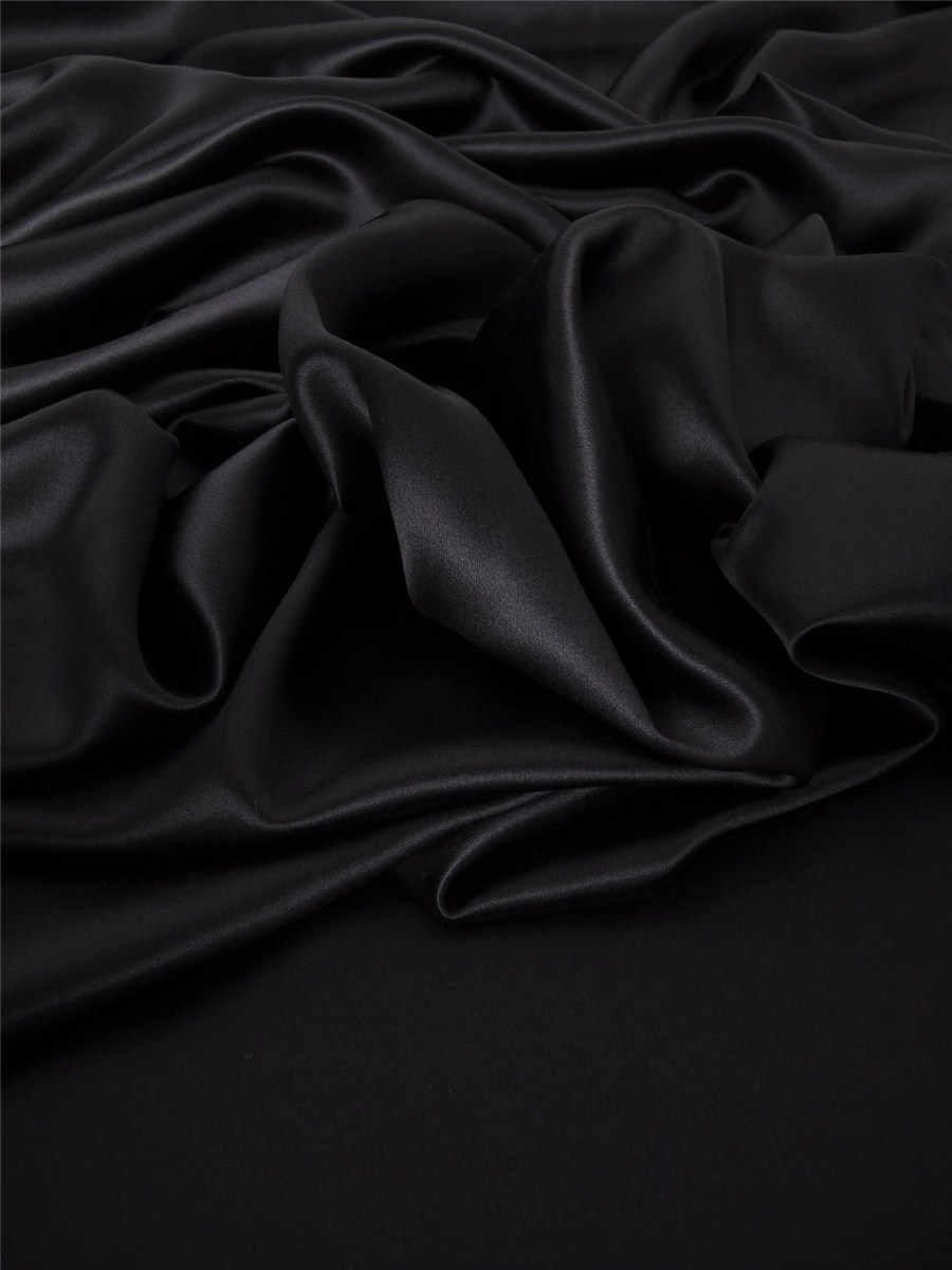 Crêpe Satin Royal - Uni - Marine foncé