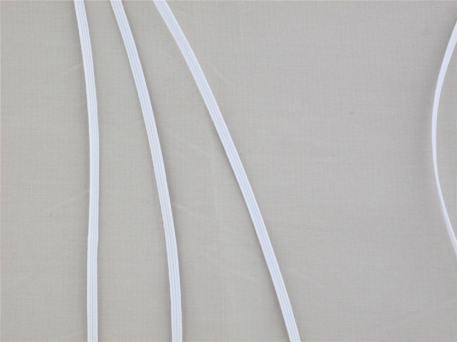 Elastique tressé doux - Uni - Blanc Ecru - 4,5 mm