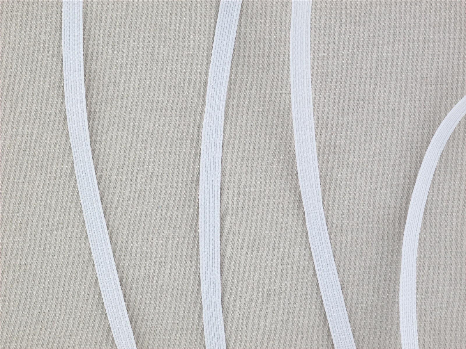 braided Elastic Tape - soft - Plain - Blanc Ecru - 6,5 mm