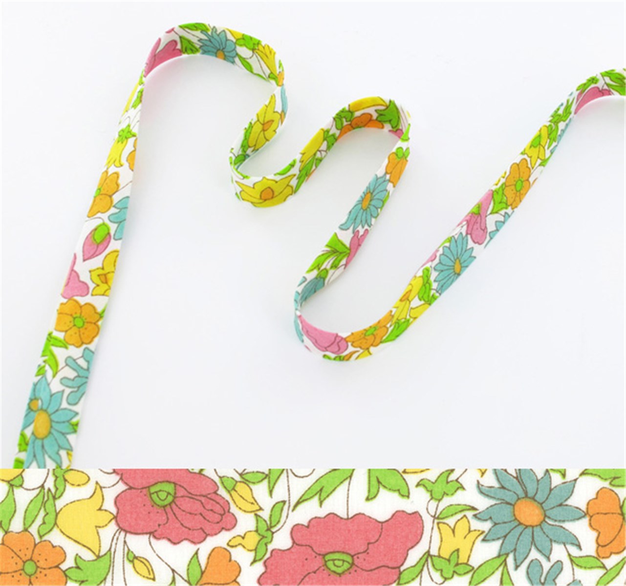 Biais Liberty - 4095 Poppy and Daisy - J - 10 mm