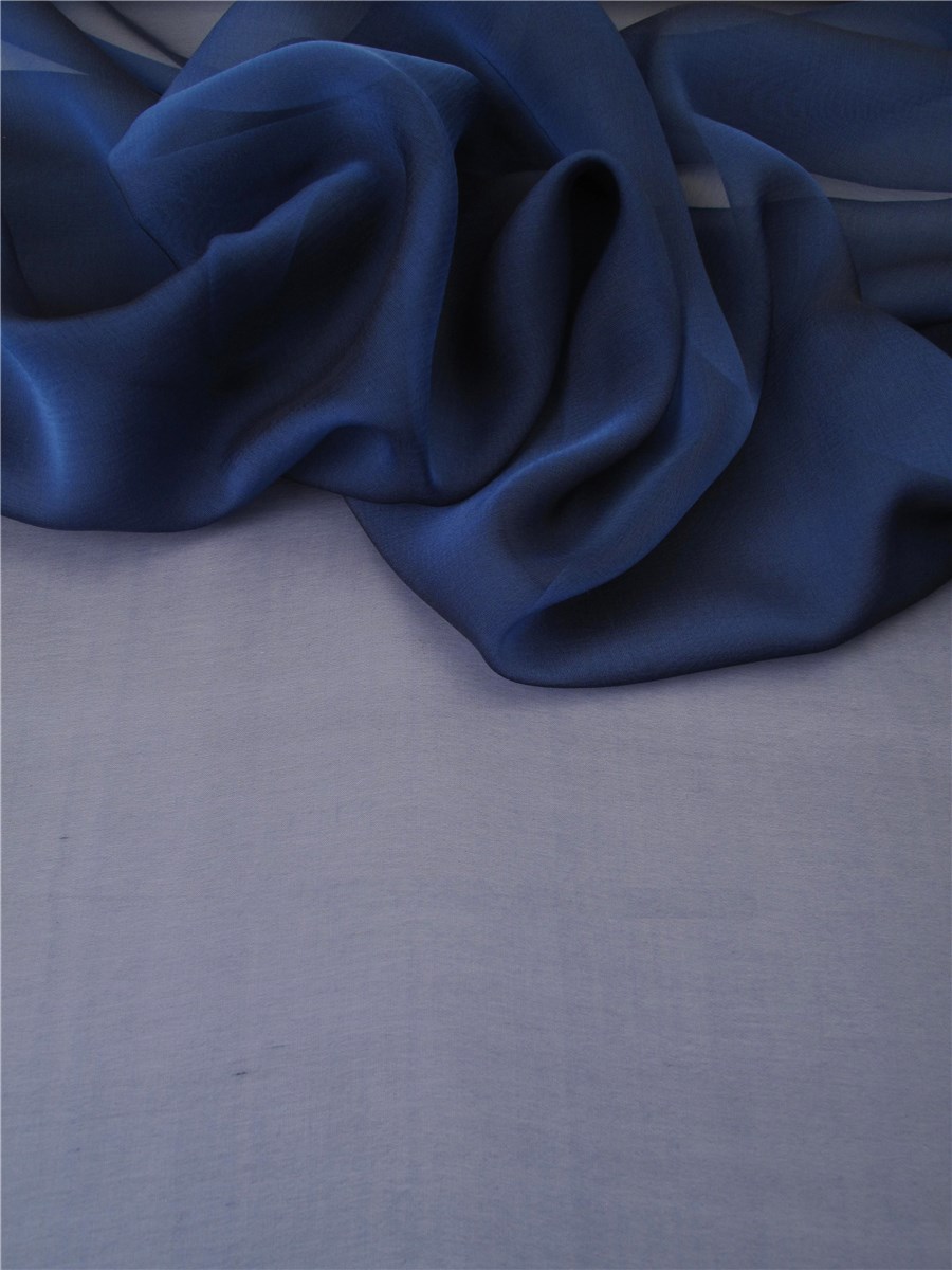 Mousseline de Soie Changeante - uni - Cobalt - 150 cm